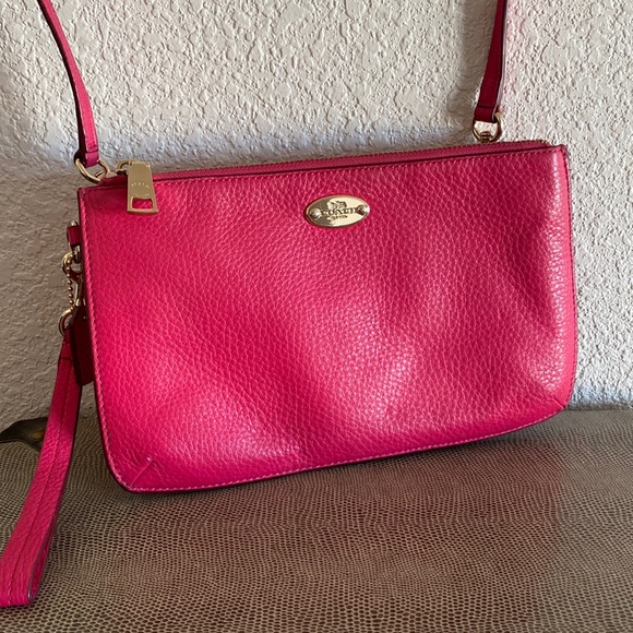 Coach Handbags - COACH pretty hot pink crossbody!!